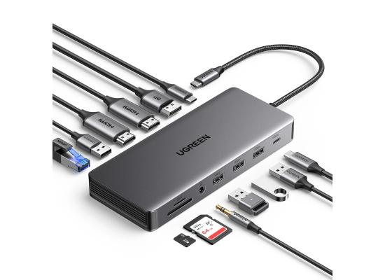 UGREEN 13 in 1 Laptop Docking Station 4K Triple Display USB C Dock Dual HDMI, DP, 10Gbps Data Port 100W PD Gigabit Ethernet, SD/TF Card Reader Compatible for Thinkpad, Zenbook and more